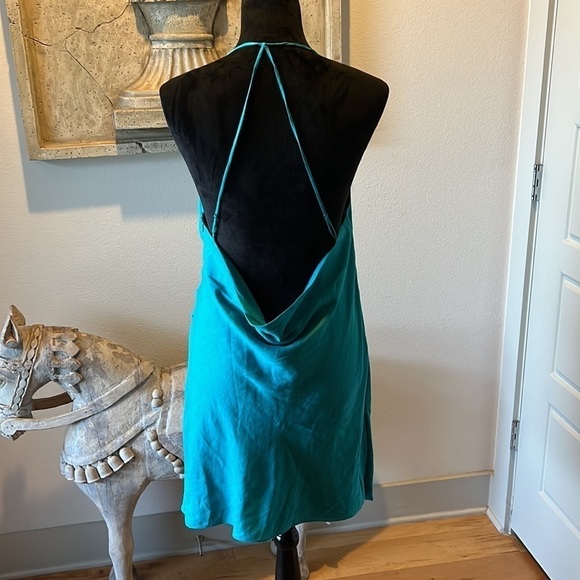 *NWT haute hippie turquoise pool mini dress Sz 6 $295 - Picture 8 of 16